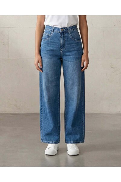 REDTAG Women Blue Solid Baggy Jeans