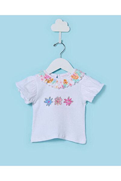 REDTAG Infant Girls White Embellished Top