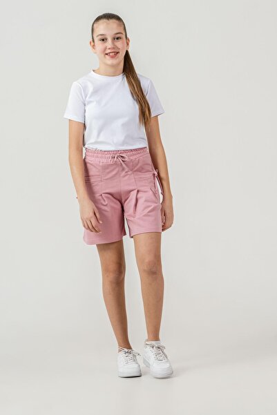 Mışıl Kids Life İs Good Baskılı Cepler Fiyonklu Kız Çocuk Şort