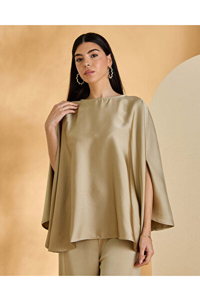 REDTAG بلوزة نسائية بيج بأكمام كيمونو