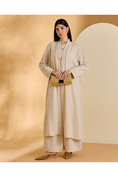 REDTAG Women Beige Plain Kimono Dress