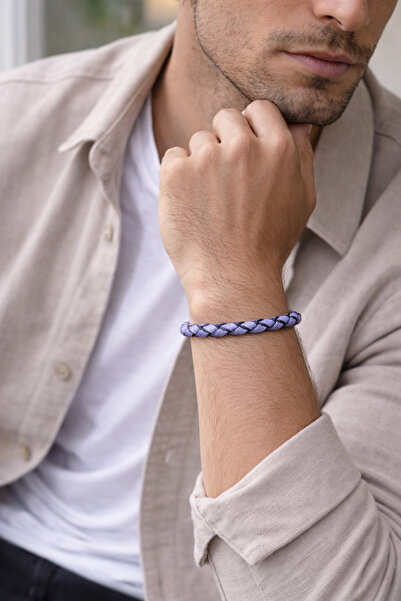 HER ŞEY NOTA www.herseynota.com Royal Lilac Genuine Leather Men's Bracelet – ...