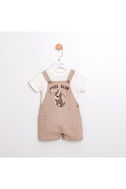 Coolimino Men's Embroidered Dog with Long Ears Salopet 2-Piece Set