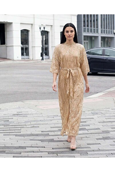 REDTAG Women Gold Embellished Dress