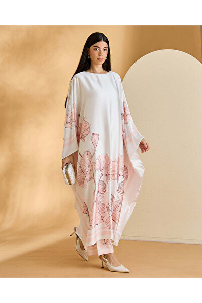REDTAG Women White Floral Printed Kaftan Dress