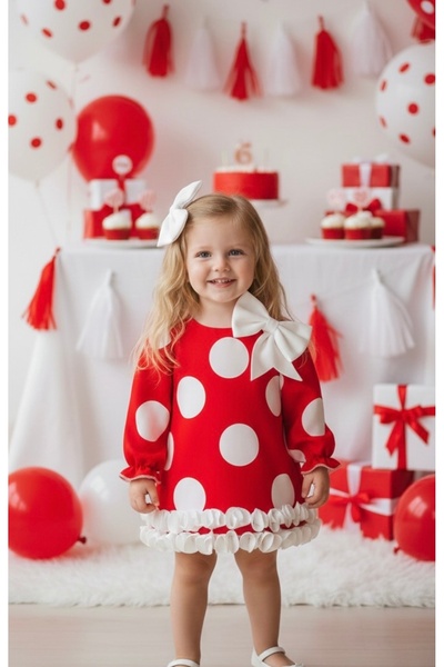 Tinypeople Girl's Holiday Dress Children's Birthday Dress Party Dress Polka D...