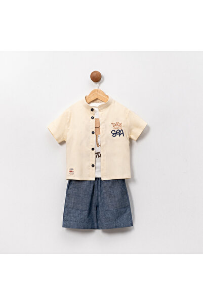 Coolimino 3-Piece Cotton Men's Set Shirt Shorts Body
