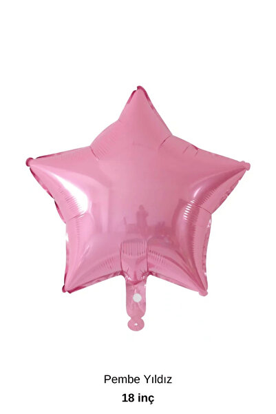 Bunloon Yıldız Şekilli Pembe Folyo Balon Doğum Günü Parti Süsü