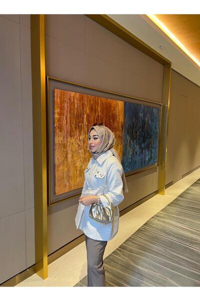 VİENZA LUXURY BUTİQ TÜVİT CEKET-BEYAZ