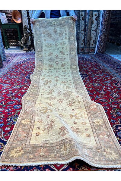 RD RAMAZAN DAĞ EL HALI SANATI El Dokuma Afgan Uşağı Ziegler Halısı Ebat 267x80