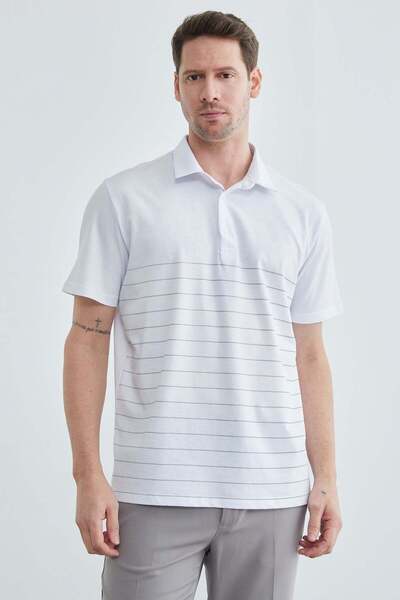 Fulla Moda Μπλουζάκι με ριγέ κουμπιά πόλο γιακά