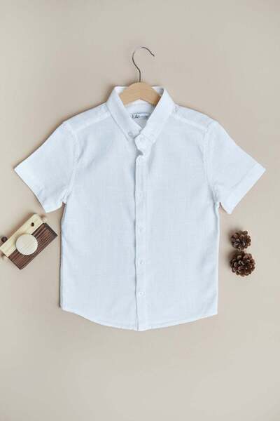 Fulla Moda Cămașă pentru băieți cu aspect de in cu flori