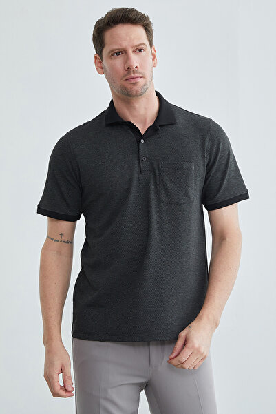 Fulla Moda Μπλουζάκι με κουμπιά από ύφασμα κηρήθρας και λαιμόκοψη πόλο