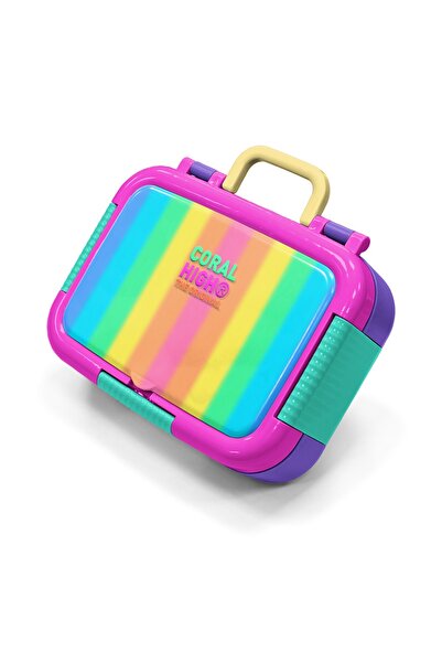 Coral High Παιδικό δοχείο φαγητού από ανοξείδωτο ατσάλι με πολύχρωμα ριγέ σχέ...