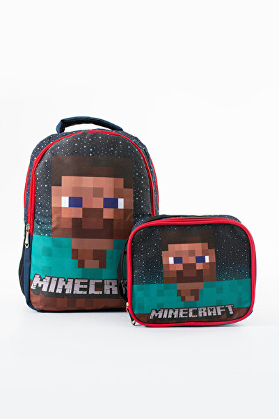 Roxy Creeper Steve Printed Waterproof Primary School Backpack and Lunch Set