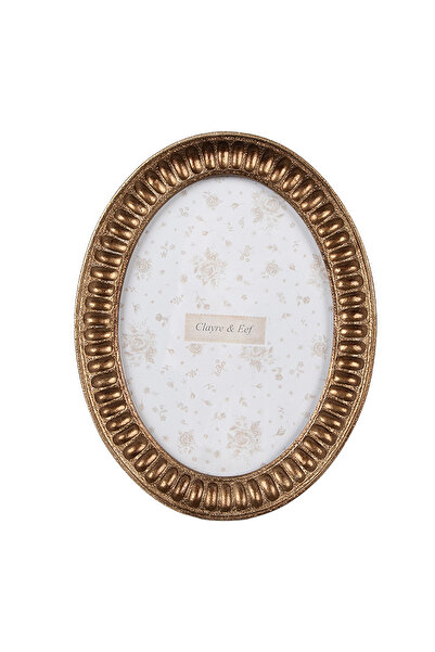 Clayre & Eef Wall Photo Frame, Golden Polyresin 14x2x19 cm, 10x15 cm