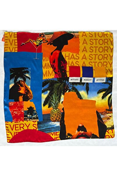 Fhr.Studio Natural Silk Scarf 90x90cm 'Summer Vibes'