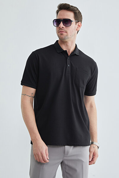 Fulla Moda Μπλουζάκι με κουμπί και μία τσέπη, με λαιμόκοψη πόλο