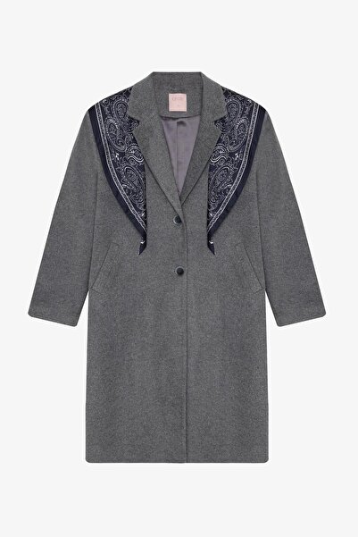Shoe Box By Quzu Quzu 01285 Women's Cashmere Coat with Shawl Detail