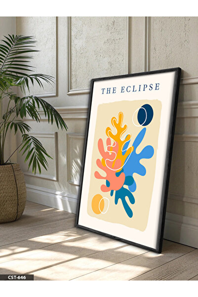 Evinemoda Poster u stilu Matisa, jednodijelna crna slika u drvenom okviru