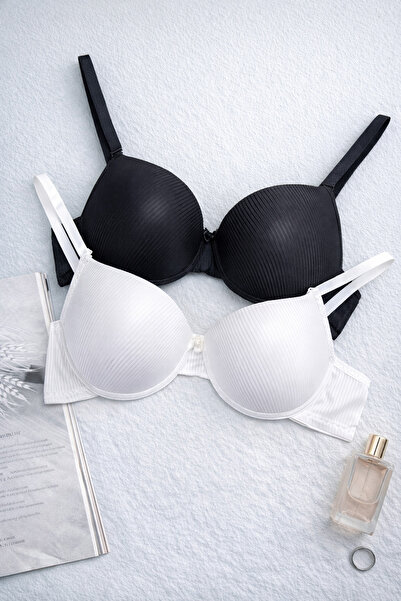 MILANOFOX 2-Piece Premium Striped Padded Underwire Push-Up Bra Set