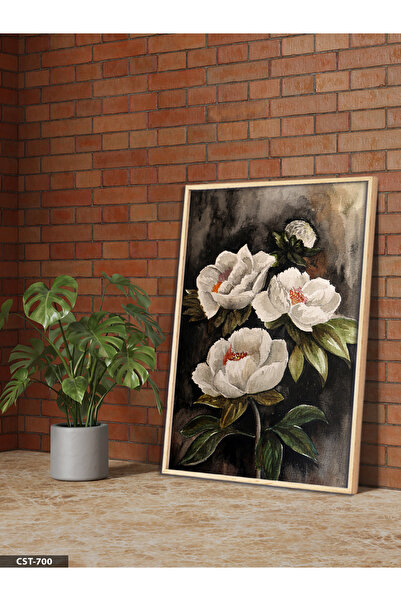 Evinemoda Slika u uljanoj boji, izgleda kao beli cvet, jednodijelna slika u d...