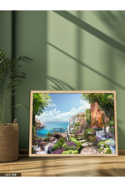 Evinemoda Ulica okrenuta ka moru Jednodijelna slika u drvenom okviru