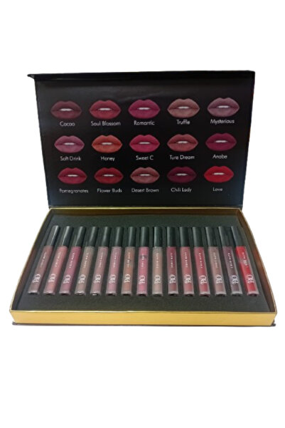 Generic مجموعة أحمر شفاه سائل مطفي من بي أو لاكشري ميك أب، 15 قطعة