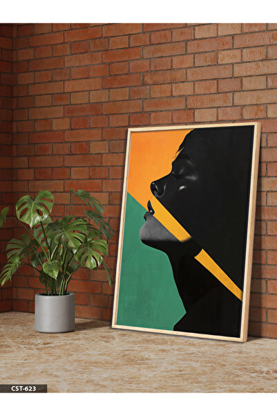 Evinemoda Šarena silueta žene, jednodijelna slika u drvenom okviru