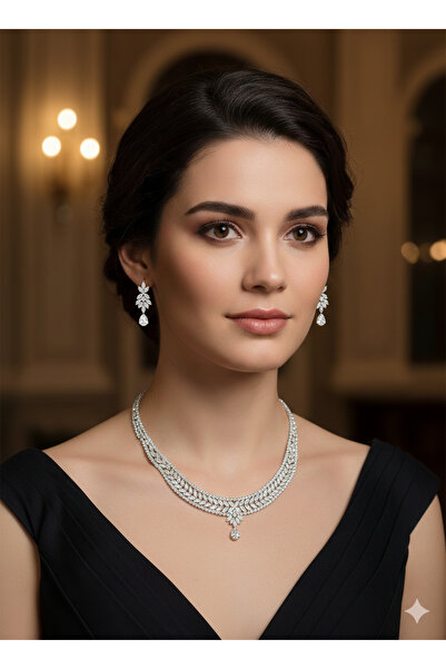 burjalmodah Complete jewelry set – necklace + earrings + bracelet + ring