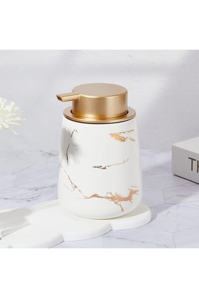 WHITE Дозатор за течен сапун от керамична пяна, пълнител за баня, кухня, съдо...