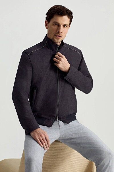 Hemington Fermuarlı Yazlık Lacivert Mont