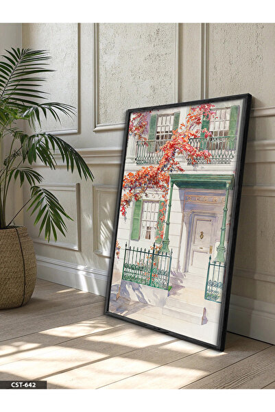 Evinemoda Vine House Jednodijelna crna slika u drvenom okviru