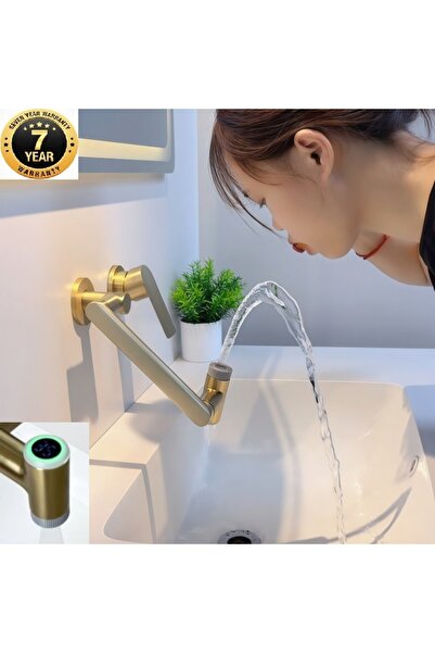OEM Banyo Ankastre Dijital Led Lavabo Bataryası Mat Gold Renk Sıva Altı Dahil...