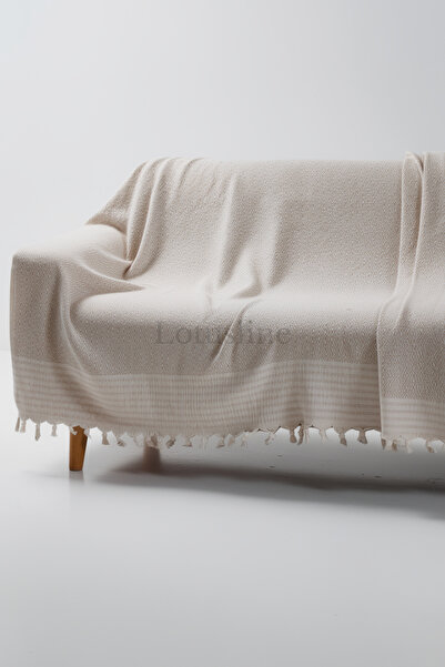 Lotusline غطاء كرسي مزخرف بالشراشيب 100% قطن |   غطاء كرسي 170x310 سم يغطي ال...