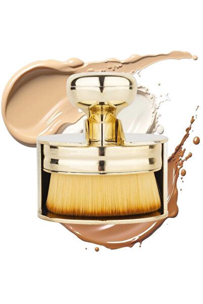 Nacario مي للواردات ®   فرشاة ذهبية كبيرة احترافية لوضع كريم الأساس مع مقبض ع...