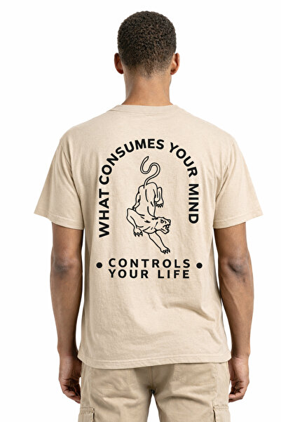 ArtYus Controls Your Life Back Printed Cotton Relaxed Fit Round Neck Unisex T...