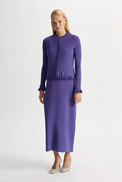 MISS DALIDA Ajur Detaylı Hırka Elbise Takım Mor