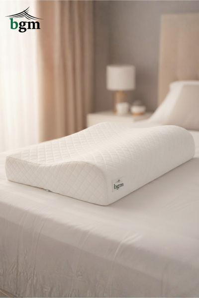 bgm Büyük Boy Ortopedik Visco Boyun Destekli Yastık (Çantalı) –Kılıf, Yumuşak...