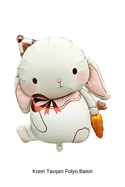 Bunloon Tavşan Figürlü Folyo Balon Doğum Günü Baby Shower Parti Dekoru