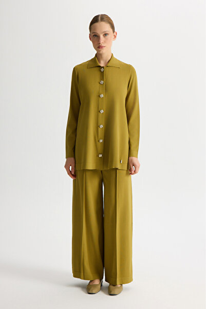 MISS DALIDA Düğmeli Şık Triko Ceket Amber