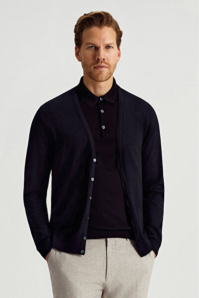 Hemington Ultrafine Merino Yünü Siyah Triko Hırka