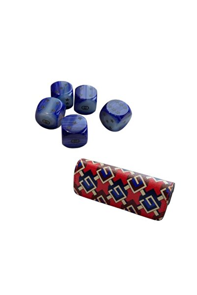 GÜMRÜK BEY Collectible Accessory, Navy Blue Dice Set - Dice Set