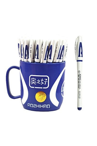 Aihao Blue Gel Pen with Plastic Holder 48 Set
