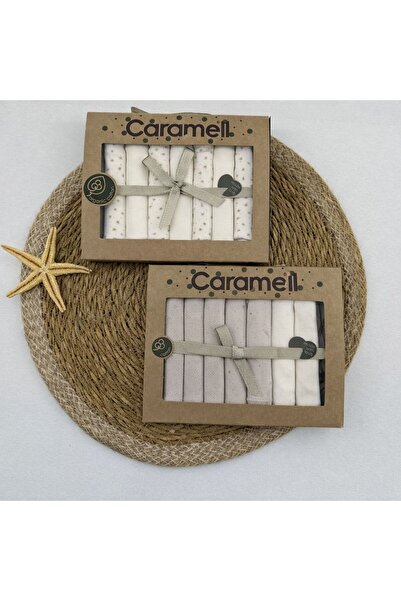 Caramell Patterned Combed Cotton Baby Mouth Wipes, Pack of 7 (2 Packs)