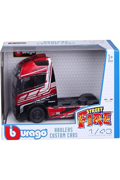 BBURAGO CAP TRACTOR CAMION STREET FIRE 1/43 RED METAL BB 32203