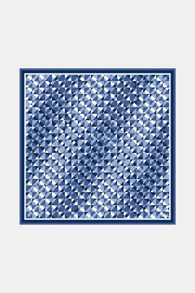 Vakko LACİVERT ÖRGÜ DESENLİ TWİLL EŞARP