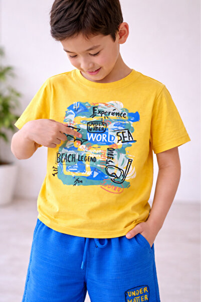 Victor and Jane Boys’ 2-Piece Set – Adventure Graphic T-Shirt & Shorts
