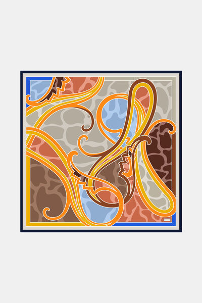 Vakko VİZON ŞAL DESENLİ TWİLL EŞARP