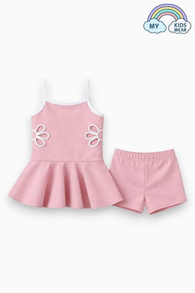 My Kids Wear Costum de baie pentru fete, cu broderie, model chelner, 5-14 ani...